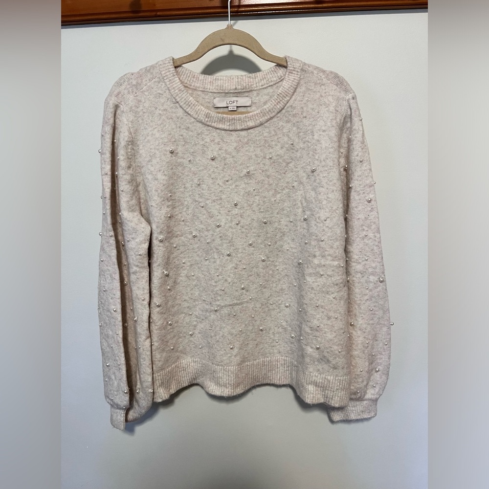 LOFT Sweater with Pearl Details